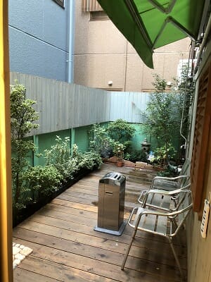 東京SA旅館は全館禁煙なので喫煙スペースがある